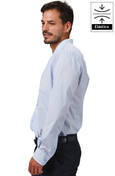 CAMISA HOMBRE SLIM FIT FIL A FIL CUELLO COCINERO MARCELLO