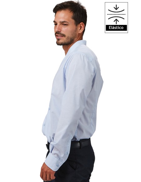 CAMISA HOMBRE SLIM FIT FIL A FIL CUELLO COCINERO MARCELLO