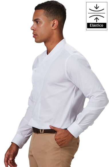 CAMISA HOMBRE SLIM FIT FIL A FIL CUELLO COCINERO MARCELLO