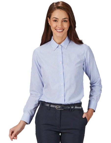 CAMISA RAYAS MUJER ANNALISA - raya celeste