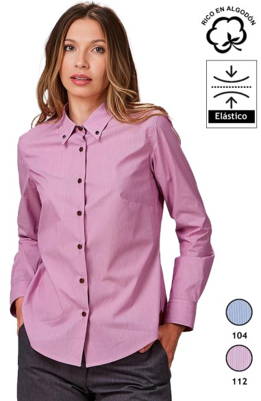 CAMISA DE MICRORAYAS MUJER FABIOLA -burdeos