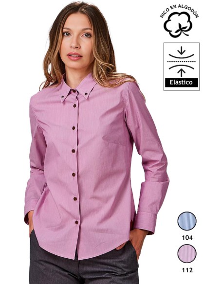 CAMISA DE MICRORAYAS MUJER FABIOLA -burdeos