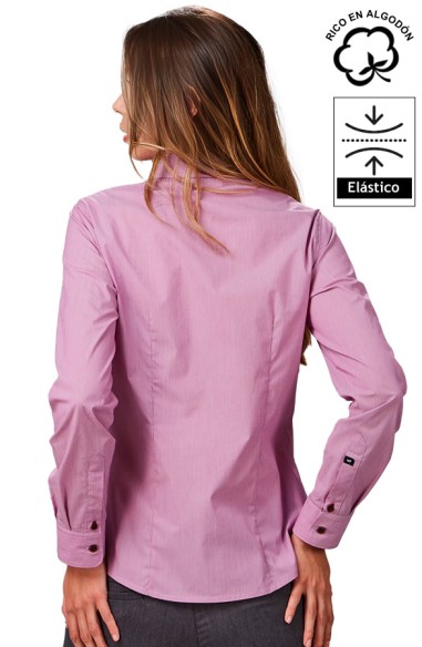 CAMISA DE MICRORAYAS MUJER FABIOLA -burdeos