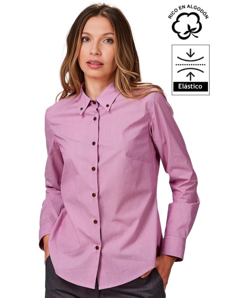 CAMISA DE MICRORAYAS MUJER FABIOLA -burdeos