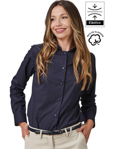 CAMISA PUNTEADA CUELLO MAO MUJER TERESA
