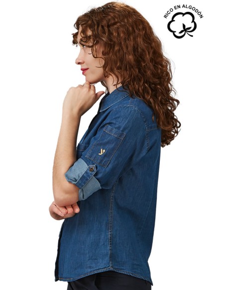 CAMICIA DENIM MANICA REGOLABILE DONNA VALERIA