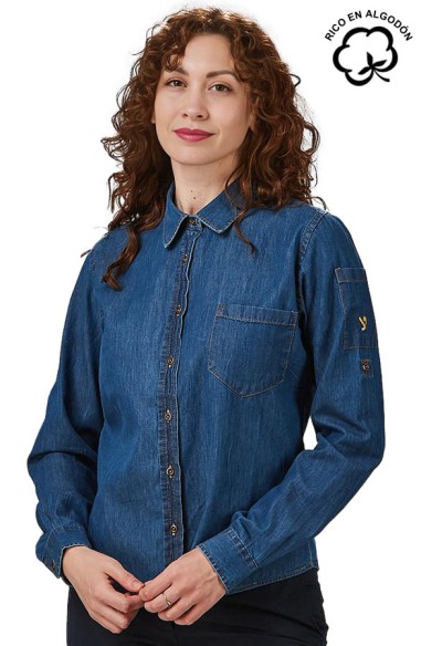 CAMICIA DENIM MANICA REGOLABILE DONNA VALERIA