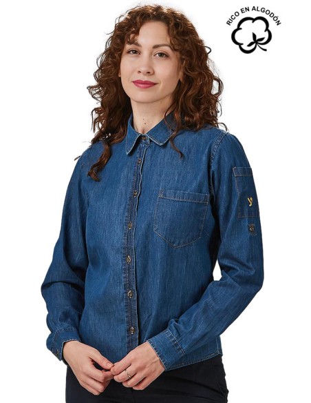 CAMISA TEJANA MANGA REGULABLE MUJER VALERIA