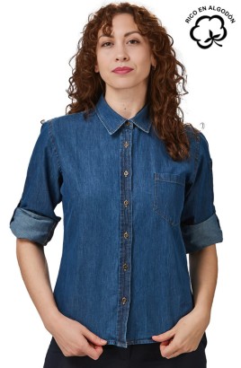 CAMISA TEJANA MANGA REGULABLE MUJER VALERIA