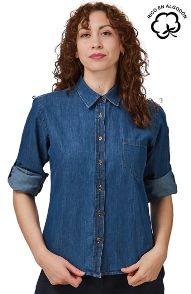 CAMISA TEJANA MANGA REGULABLE MUJER VALERIA