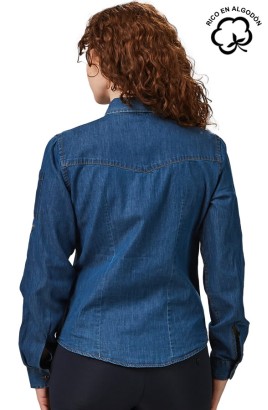 CAMISA TEJANA MANGA REGULABLE MUJER VALERIA 2