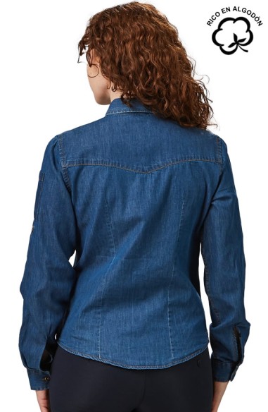 CAMICIA DENIM MANICA REGOLABILE DONNA VALERIA