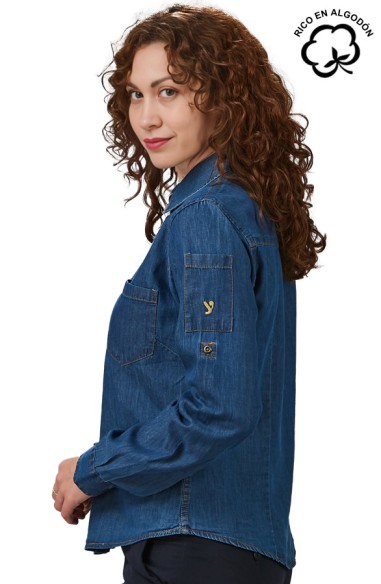 CAMICIA DENIM MANICA REGOLABILE DONNA VALERIA