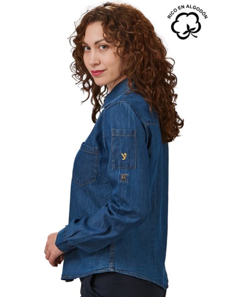 CAMICIA DENIM MANICA REGOLABILE DONNA VALERIA