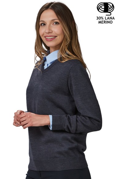 MAGLIA DONNA M/L SCOLLO A V