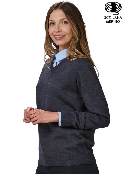 MAGLIA DONNA M/L SCOLLO A V