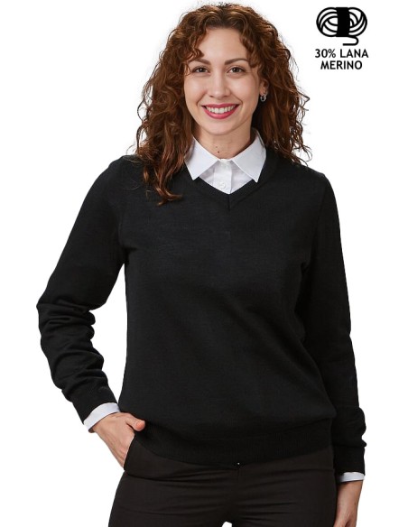 MAGLIA DONNA M/L SCOLLO A V
