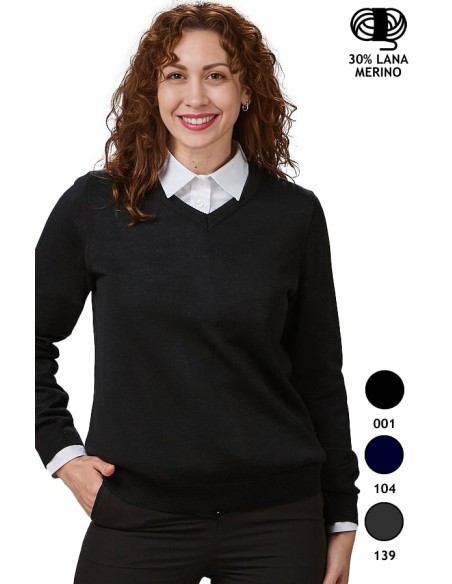 MAGLIA DONNA M/L SCOLLO A V