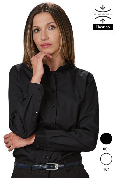 CAMICIA DONNA COLLO MAO M/L ELASTAN