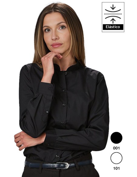CAMICIA DONNA COLLO MAO M/L ELASTAN