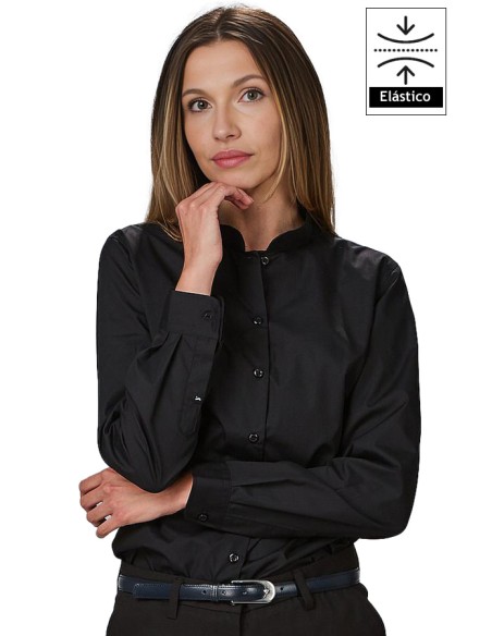 CAMICIA DONNA COLLO MAO M/L ELASTAN