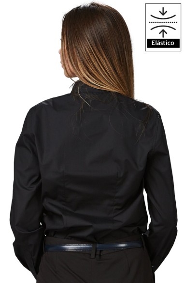 CAMISA MUJER CUELLO MAO M/L ELASTANO