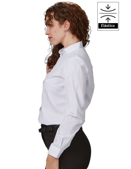 CAMICIA DONNA COLLO MAO M/L ELASTAN