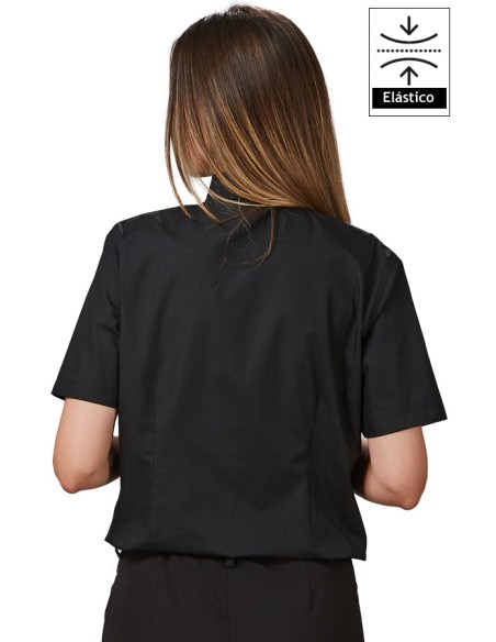 CAMISA MUJER M/C ELASTANO - negro