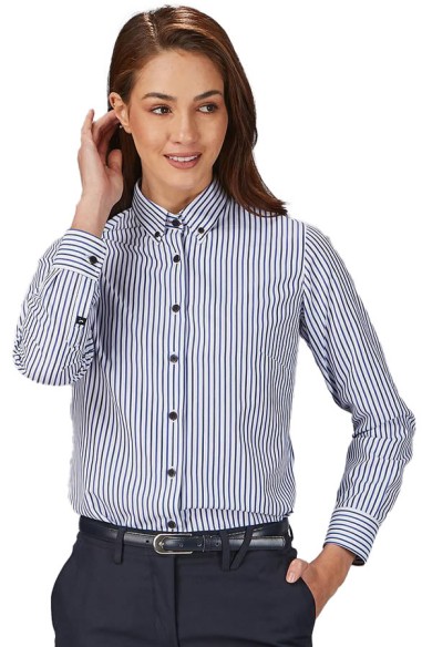CAMISA RAYAS BICOLOR MUJER SIMONETTA - azulina