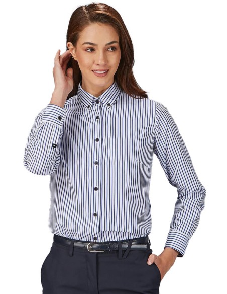 CAMISA RAYAS BICOLOR MUJER SIMONETTA - azulina