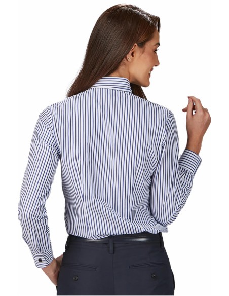 CAMISA RAYAS BICOLOR MUJER SIMONETTA - azulina