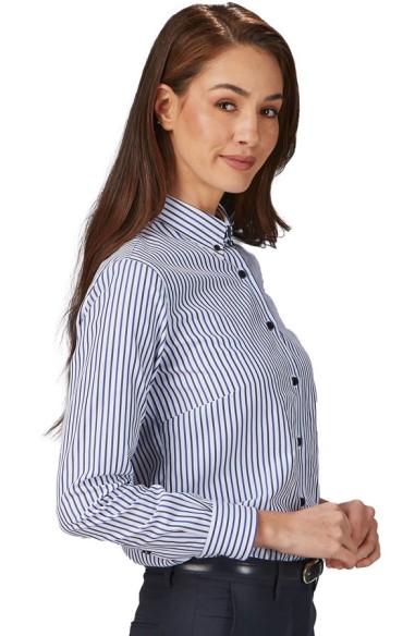 CAMISA RAYAS BICOLOR MUJER SIMONETTA - azulina