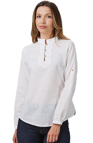 CAMICIA 3 BOTTONI DONNA FLORA