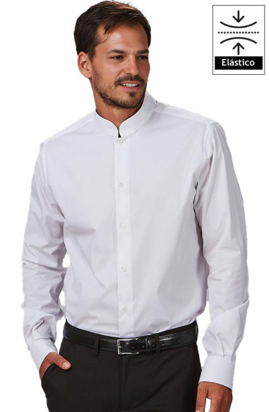 CAMICIA UOMO COLLO MAO M/L ELASTAN