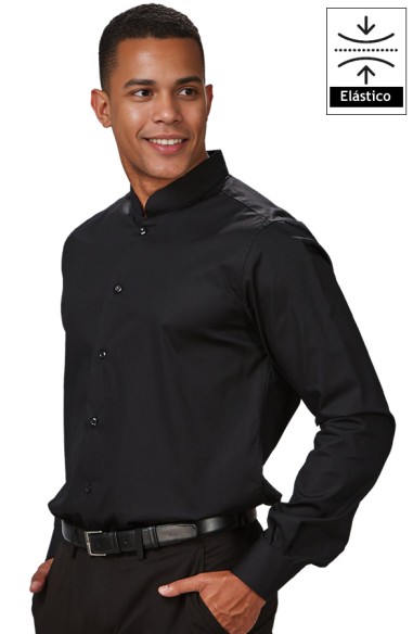 CAMICIA UOMO COLLO MAO M/L ELASTAN