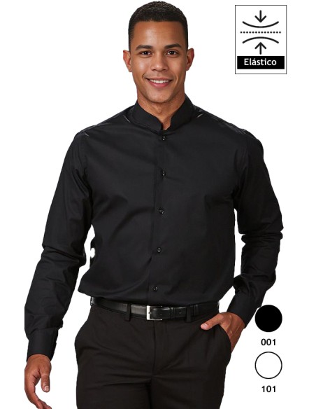 CAMICIA UOMO COLLO MAO M/L ELASTAN