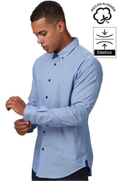 CAMISA DE MICRORAYAS HOMBRE LEONARDO