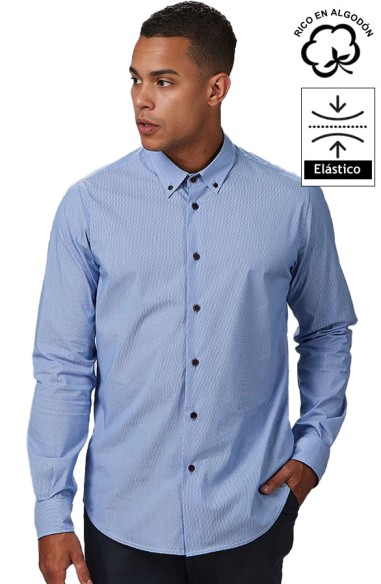 CAMICIA A MICRORIGHE UOMO LEONARDO