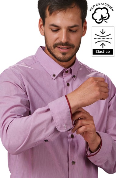 CAMISA DE MICRORAYAS HOMBRE LEONARDO