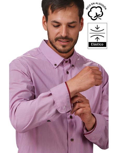 CAMICIA A MICRORIGHE UOMO LEONARDO