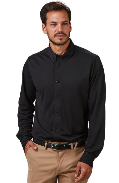 CAMISA AIR DRY CLASICA HOMBRE SALVATORE -negro
