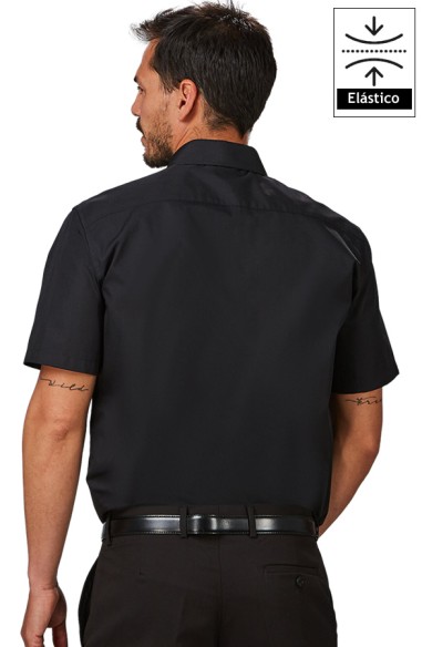 CAMISA HOMBRE M/C ELASTANO -negro