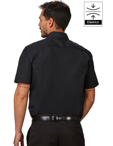 CAMISA HOMBRE M/C ELASTANO -negro