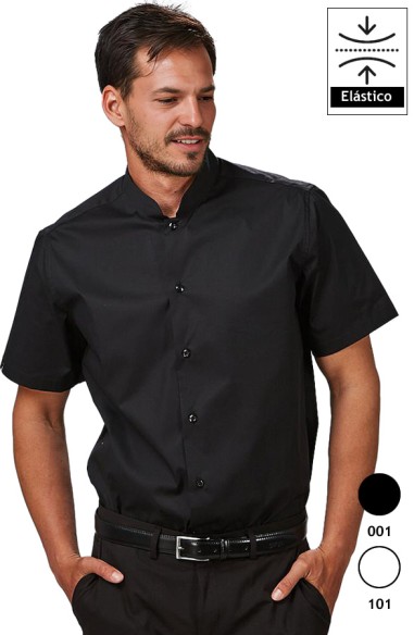 CAMICIA UOMO COLLO MAO M/C ELASTAN