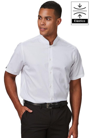 CAMICIA UOMO COLLO MAO M/C ELASTAN