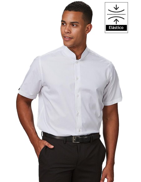 CAMICIA UOMO COLLO MAO M/C ELASTAN