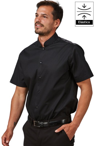 CAMICIA UOMO COLLO MAO M/C ELASTAN