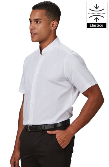 CAMICIA UOMO COLLO MAO M/C ELASTAN