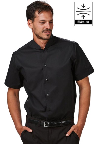 CAMICIA UOMO COLLO MAO M/C ELASTAN