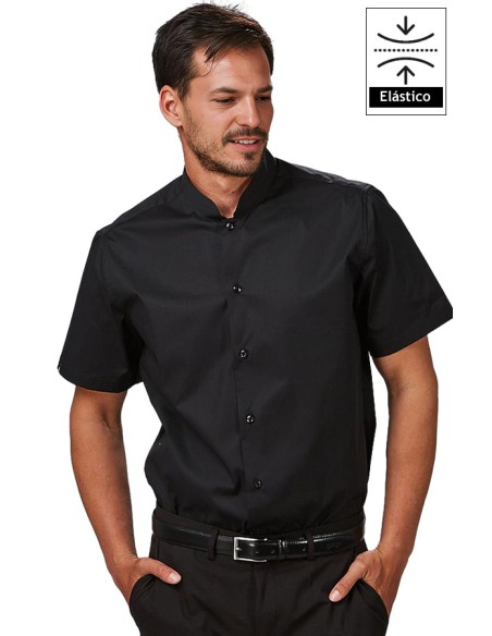 CAMICIA UOMO COLLO MAO M/C ELASTAN